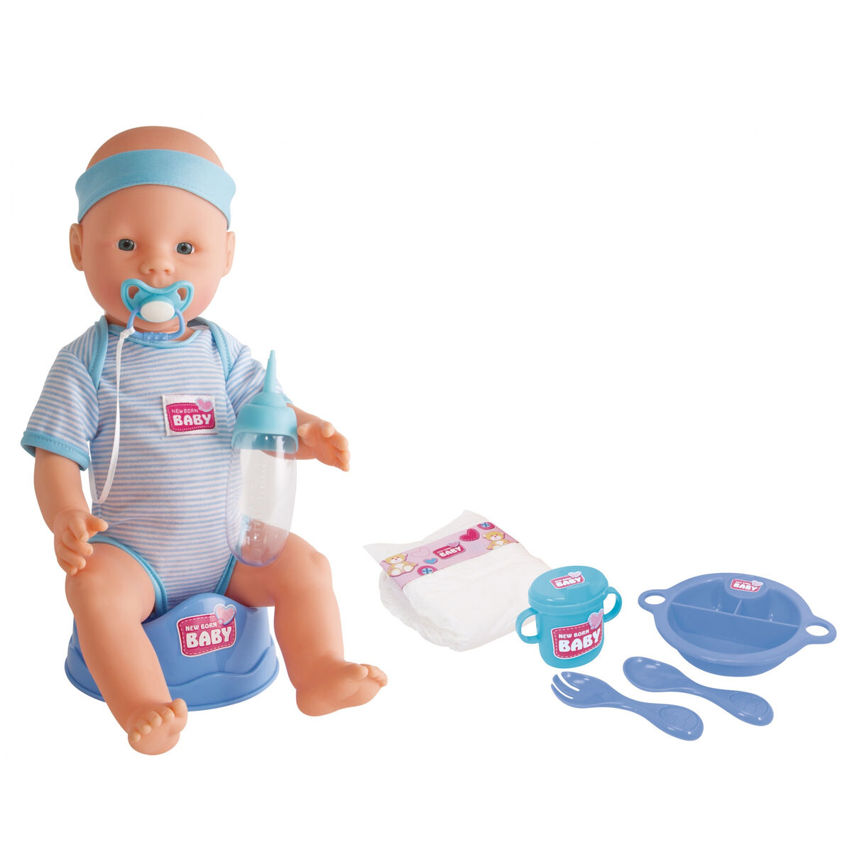 Dětská panenka s příslušenstvím Simba New Born Baby 43 cm